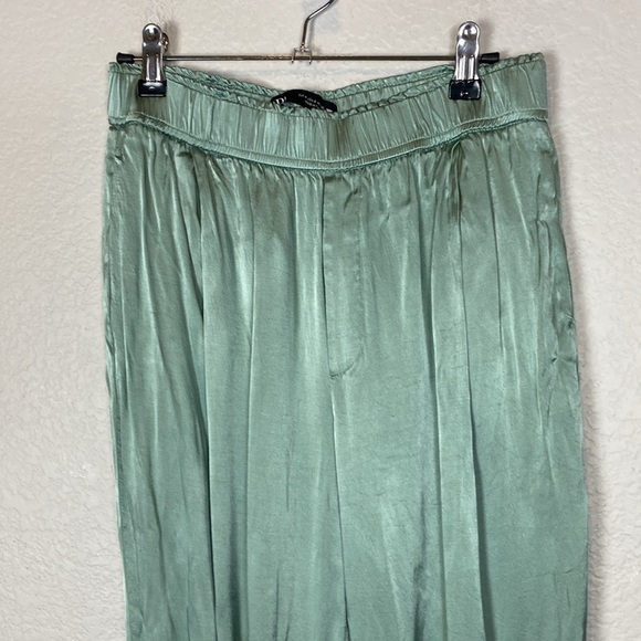 Zara metallic green sateen joggers - Picture 3 of 6